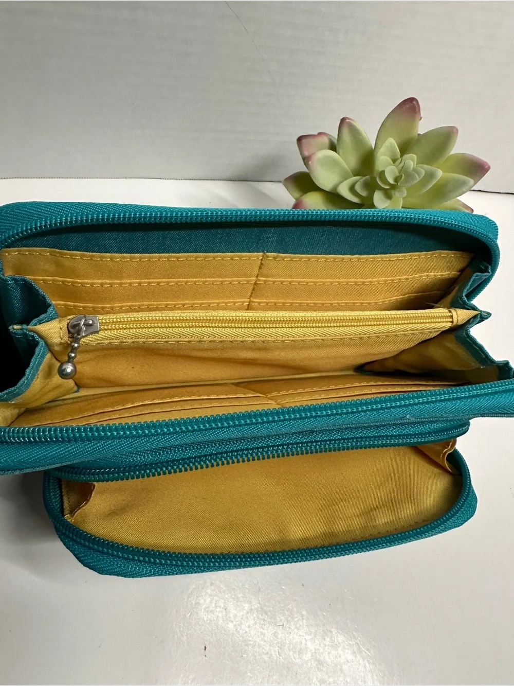 Teal Wristlet Organizer - Compact Women's wallet